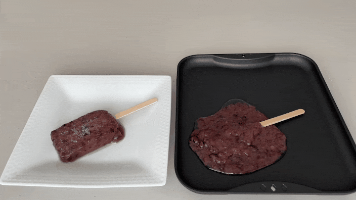 アイスが溶ける様子